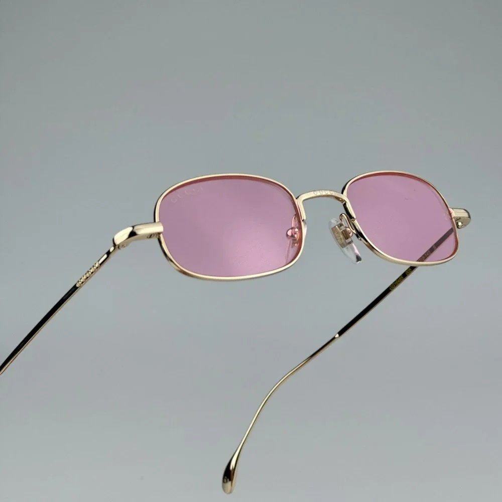 Gucci GG1648S 005 BRAND NEW Sunglasses Gold Pink Unisex Rectangle